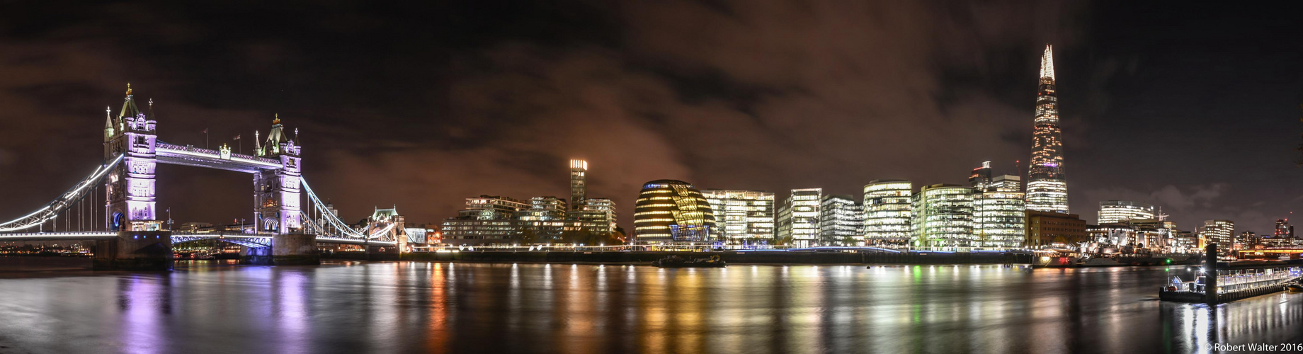 Tower Bridge panorama by night