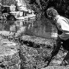 Trabajando en su jardín