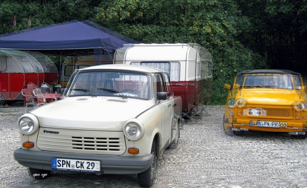  Trabant in Aarau 2012 -  3D Intertlaced Bild an einem Polfilter Monitor oder 3D TV anschauen.