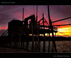 Trabucco di Vieste al tramonto