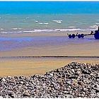 Tracter les bateaux de pêche sur la plage