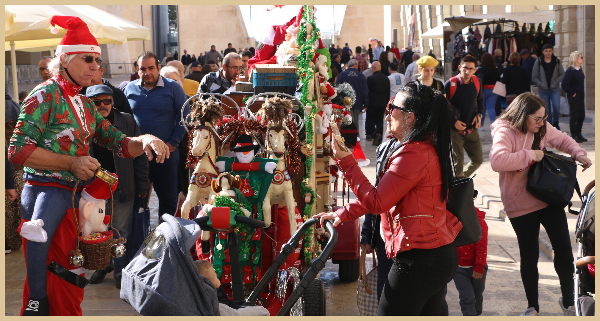 traditional barrelorgan player in valletta