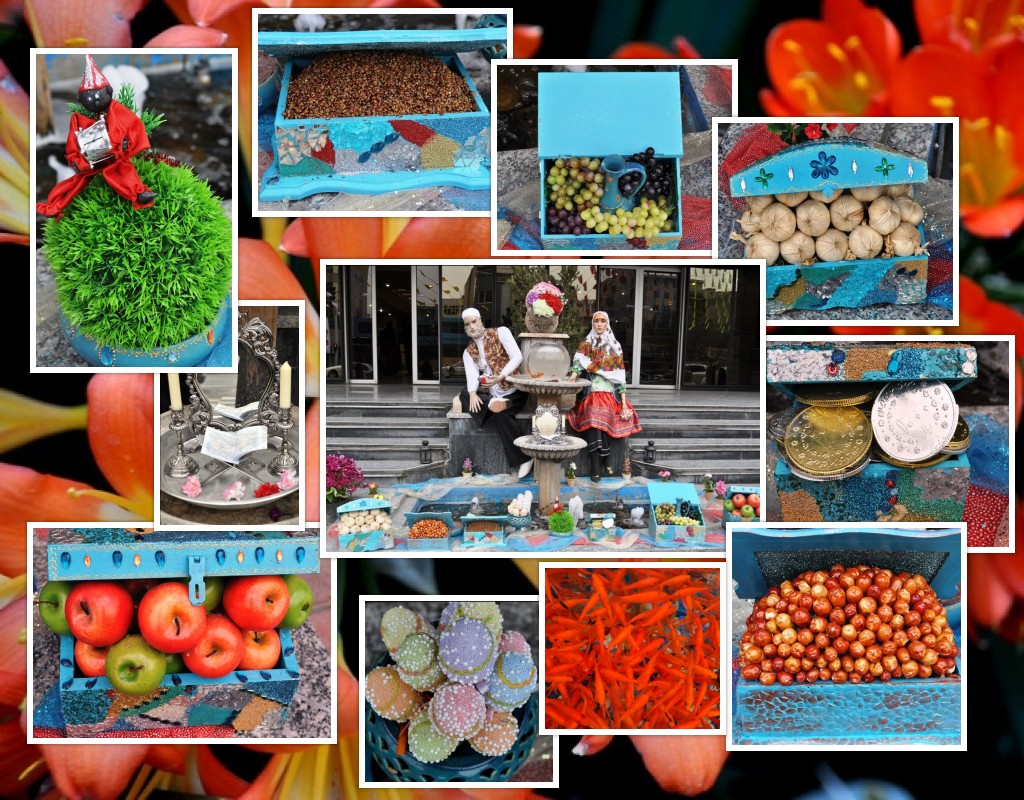 Traditional table setting of Iranian Spring Celebration, Nowruz.