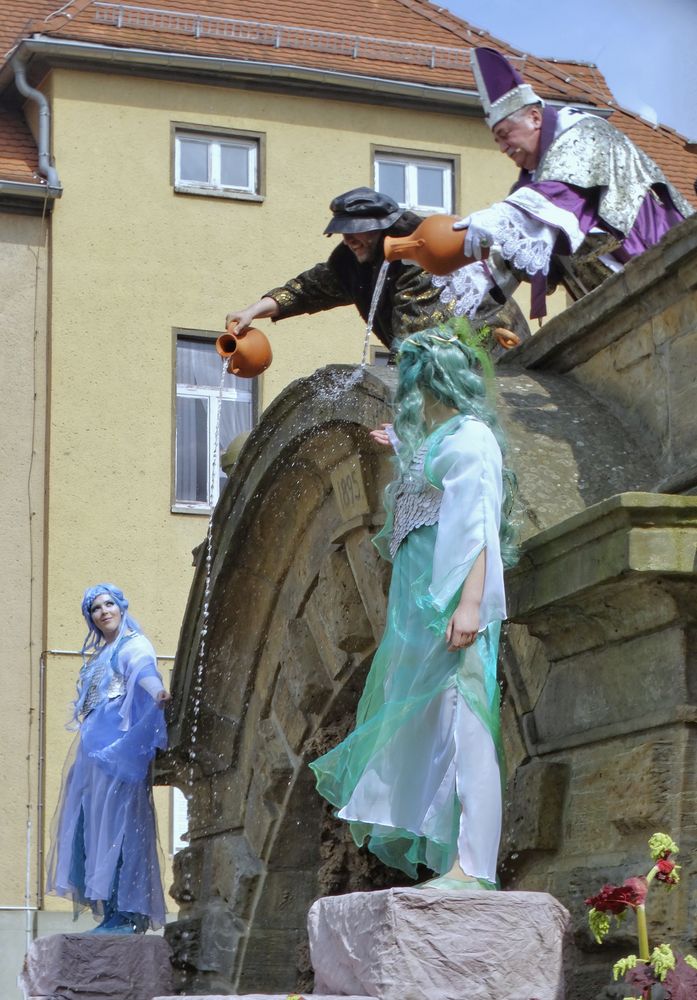 Traditionelle Eröffnung der Wasserkunst beim Gothardusfest in Gotha