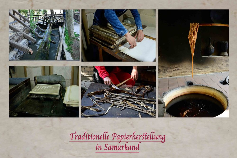 Traditionelle Papierherstellung in Samarkand