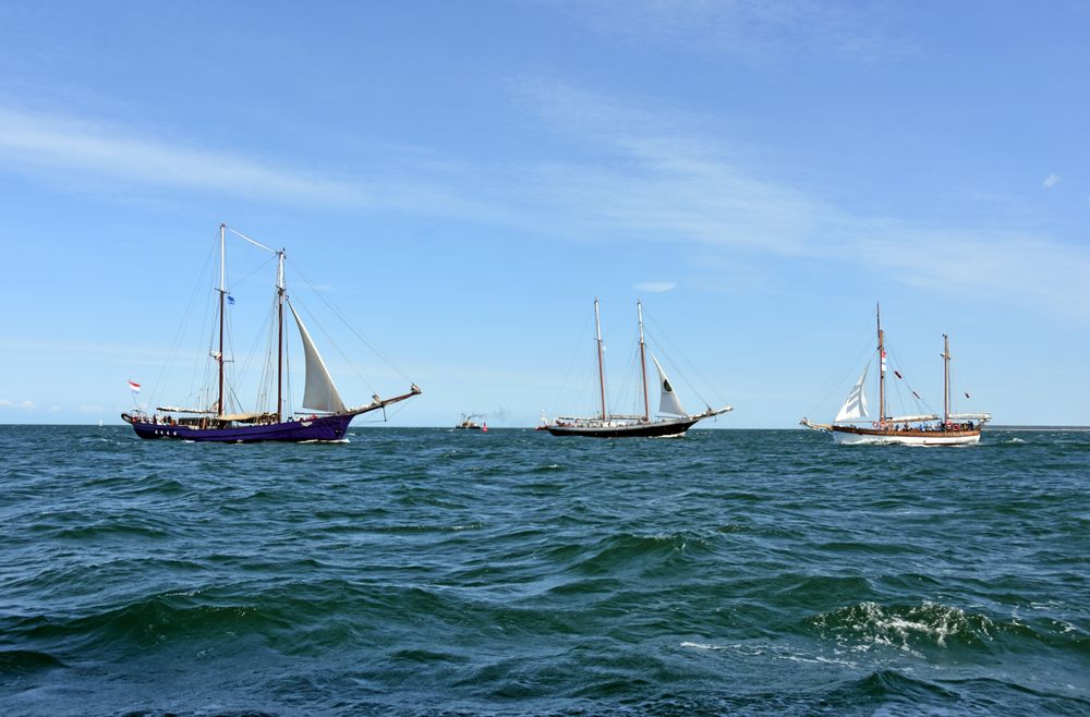 Traditionssegler auf der Ostsee vor Warnemünde