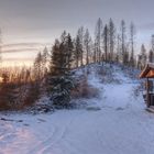 Tränkeberghütte zum Sonnenuntergang