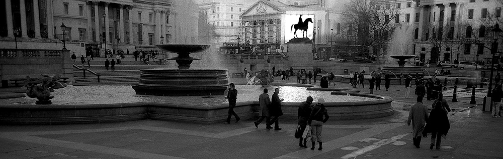 Trafalgar square and King George IV statue