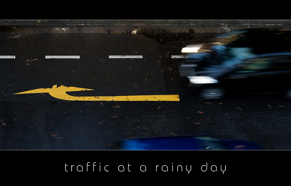 traffic at a rainy day