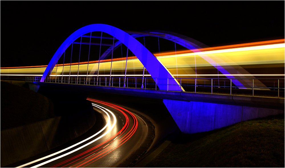 traffic at the blue bridge