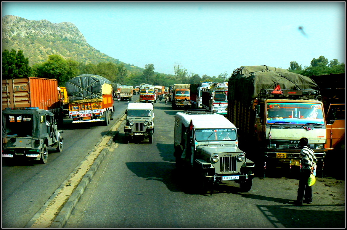 Trafic routier en Inde 