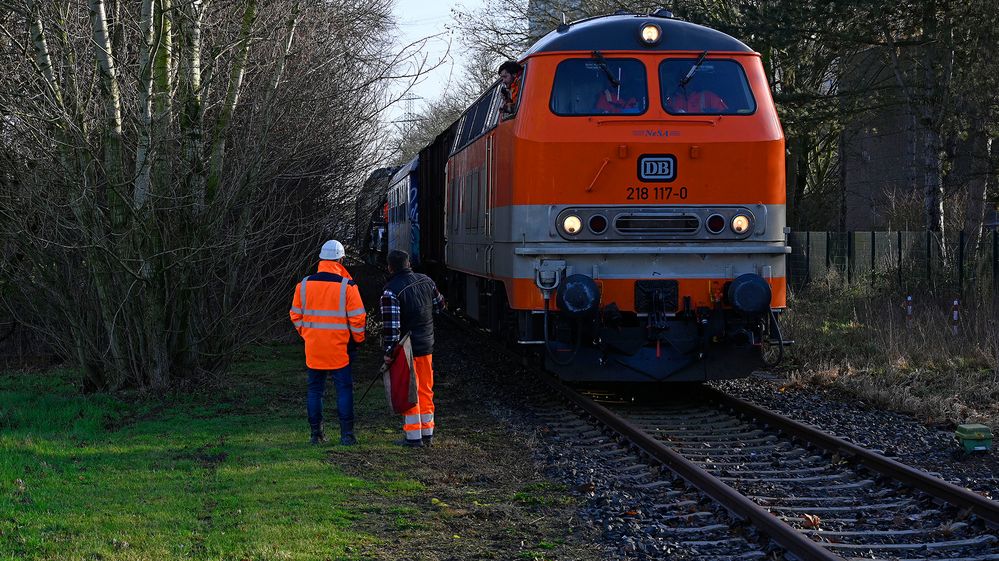 Trafo-Schwertransport auf der Stichstrecke vom Bf Bockum-Hövel nach Werne-Stockum