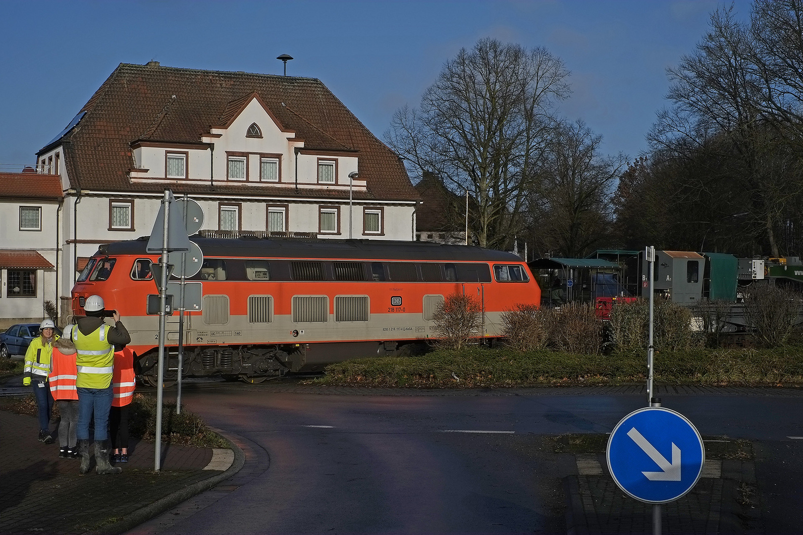 Trafo-Schwertransport auf der Stichstrecke vom Bf Bockum-Hövel nach Werne-Stockum