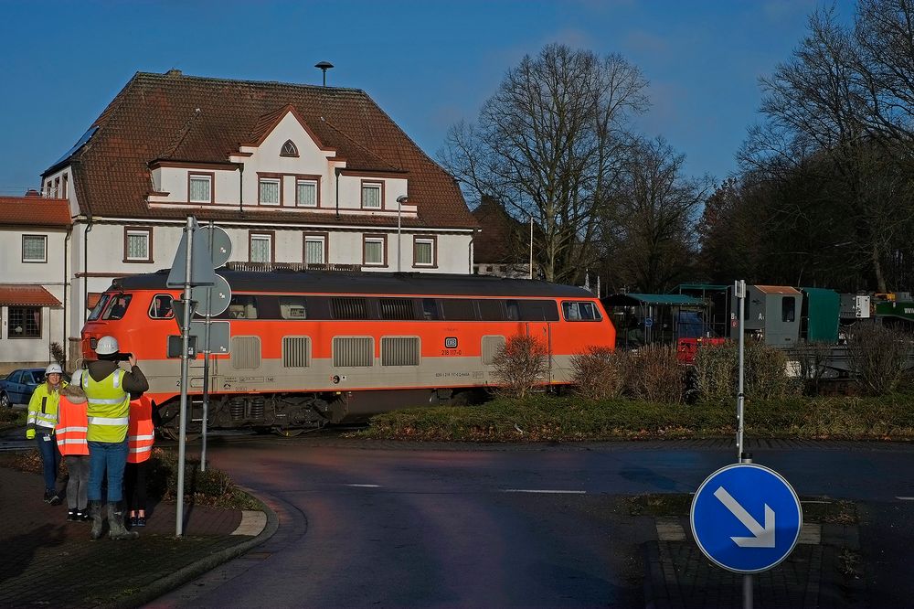 Trafo-Schwertransport auf der Stichstrecke vom Bf Bockum-Hövel nach Werne-Stockum