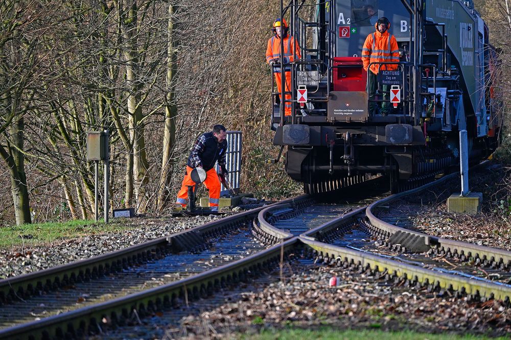 Trafo-Schwertransport auf der Stichstrecke vom Bf Bockum-Hövel nach Werne-Stockum