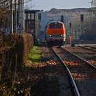 Trafo-Schwertransport auf der Stichstrecke vom Bf Bockum-Hövel nach Werne-Stockum