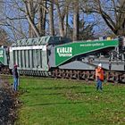 Trafo-Schwertransport auf der Stichstrecke vom Bf Bockum-Hövel nach Werne-Stockum