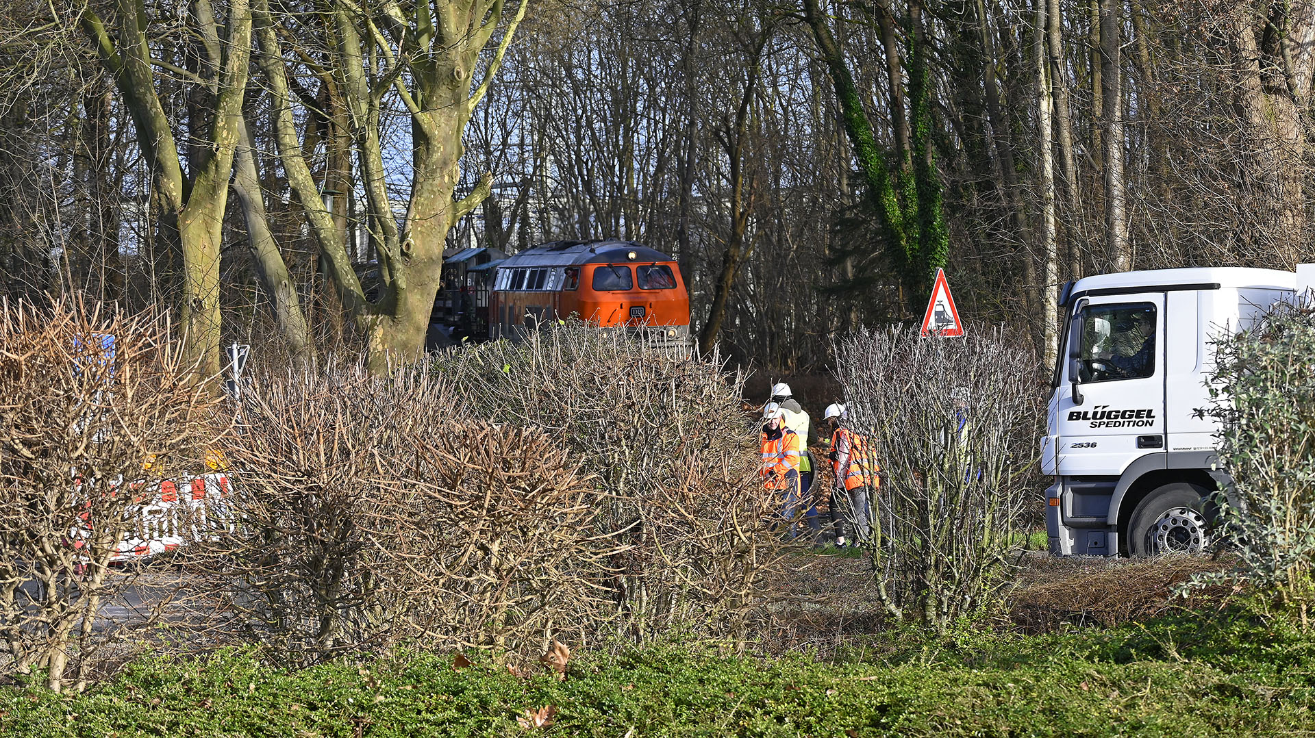 Trafo-Schwertransport auf der Stichstrecke vom Bf Bockum-Hövel nach Werne-Stockum