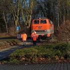 Trafo-Schwertransport auf der Stichstrecke vom Bf Bockum-Hövel nach Werne-Stockum