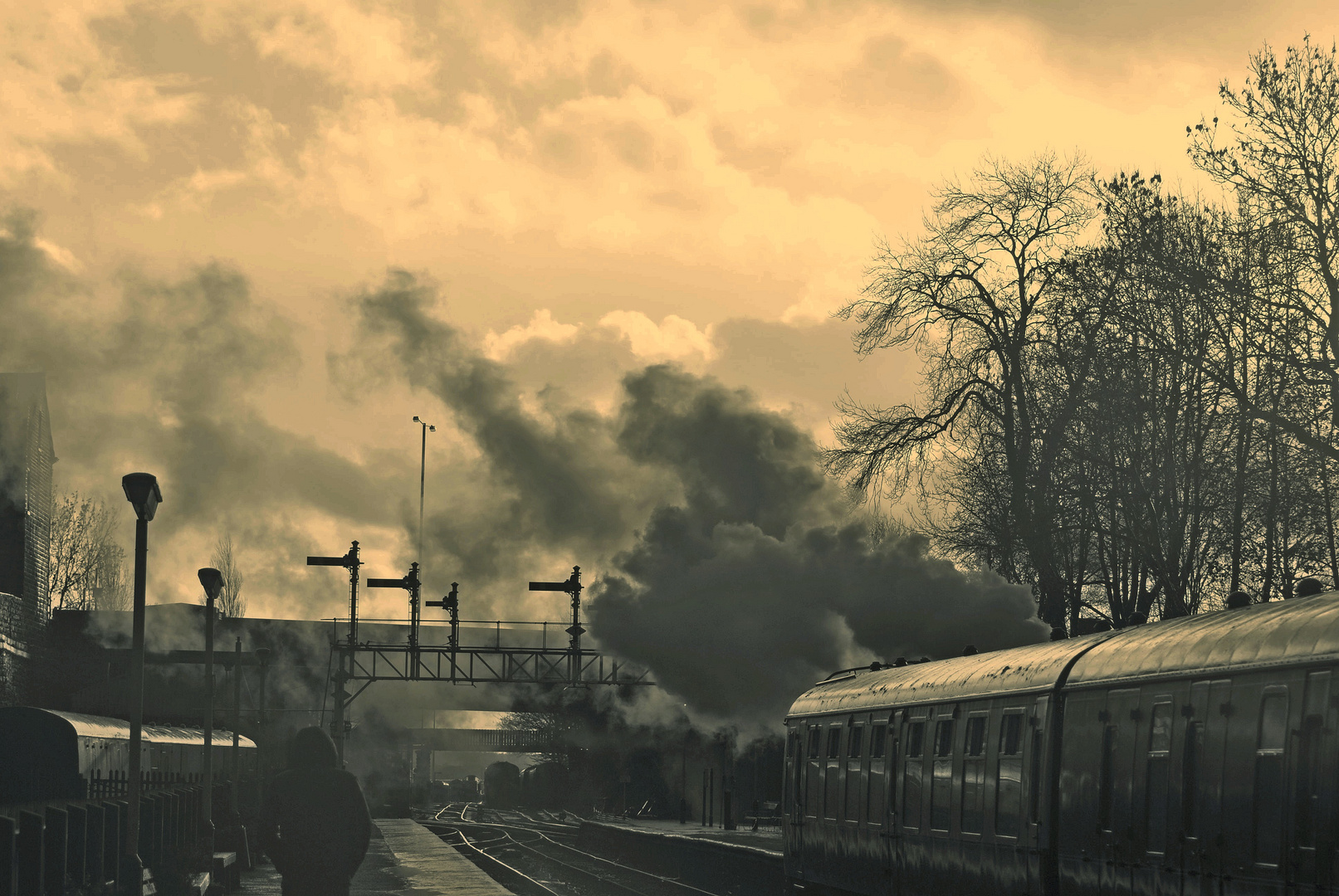 Train and rain