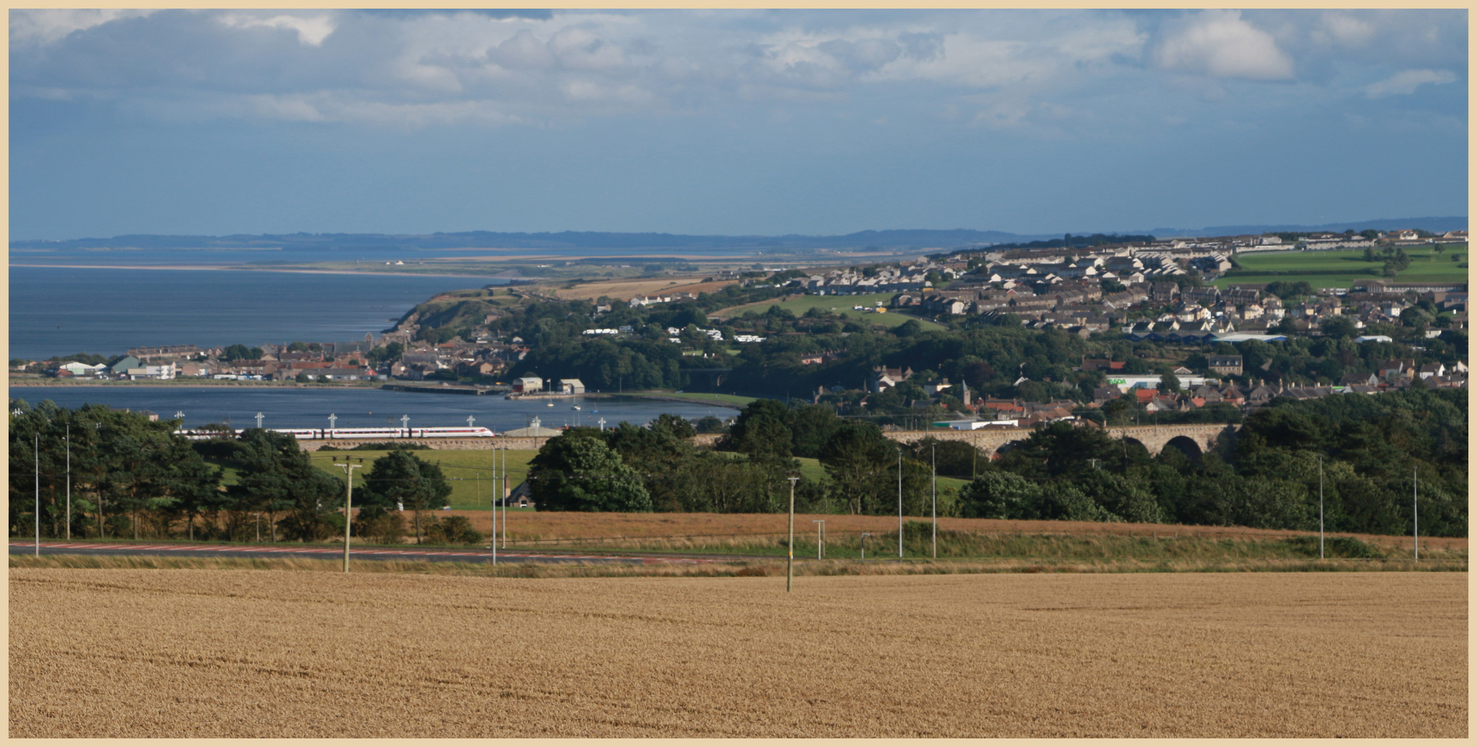 train approaching berwick from the north