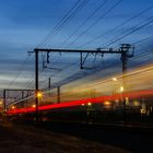 Train arriving in Ostend