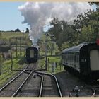 train at corfe castle station 9