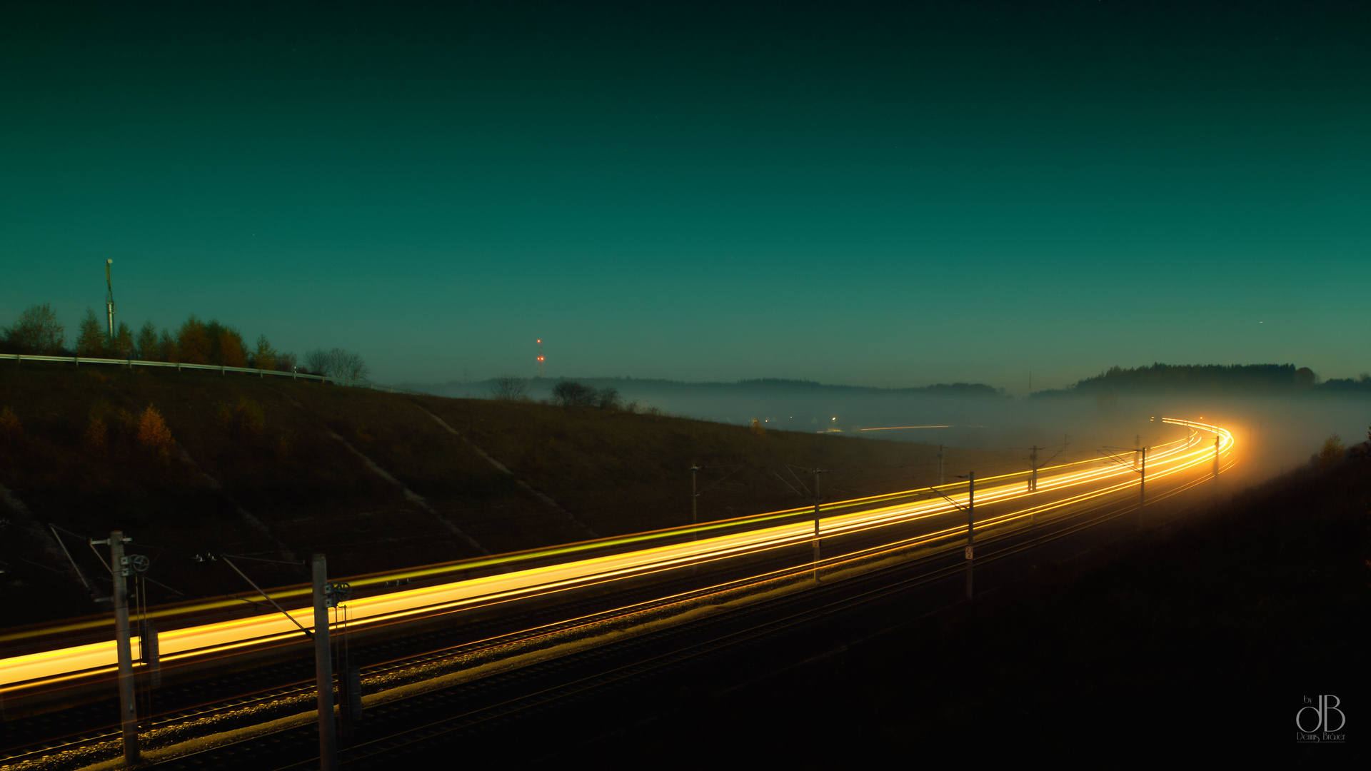 train lights at night