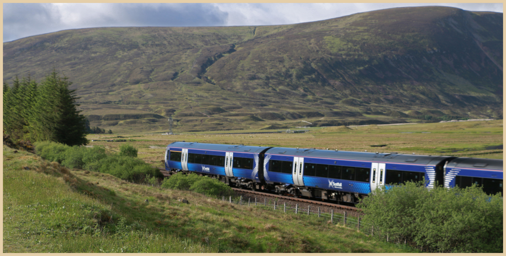 train near the pass of Drumochter