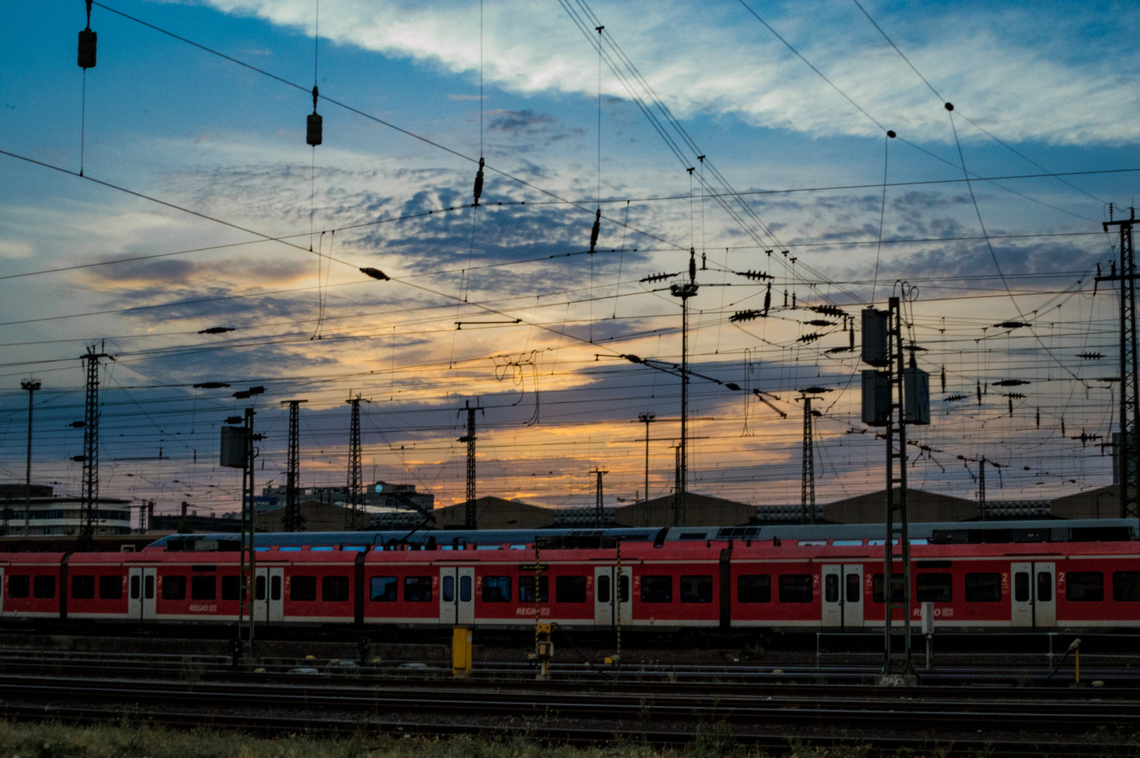 train station sunset