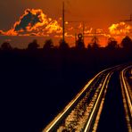 train tracks at sunset