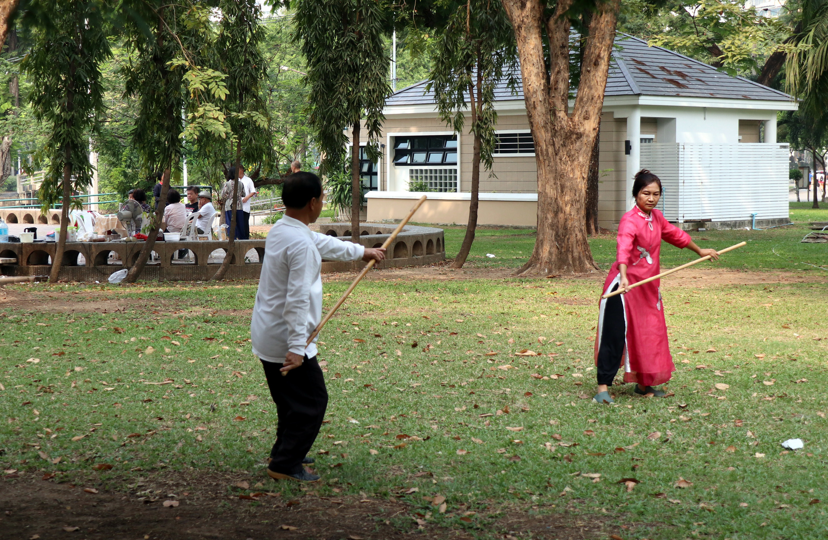 Training im Lumpini Park, Bangkok 3