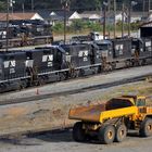 Trains and Truck on the Norfolk & Southern Yard, Chattanooga, TE, USA