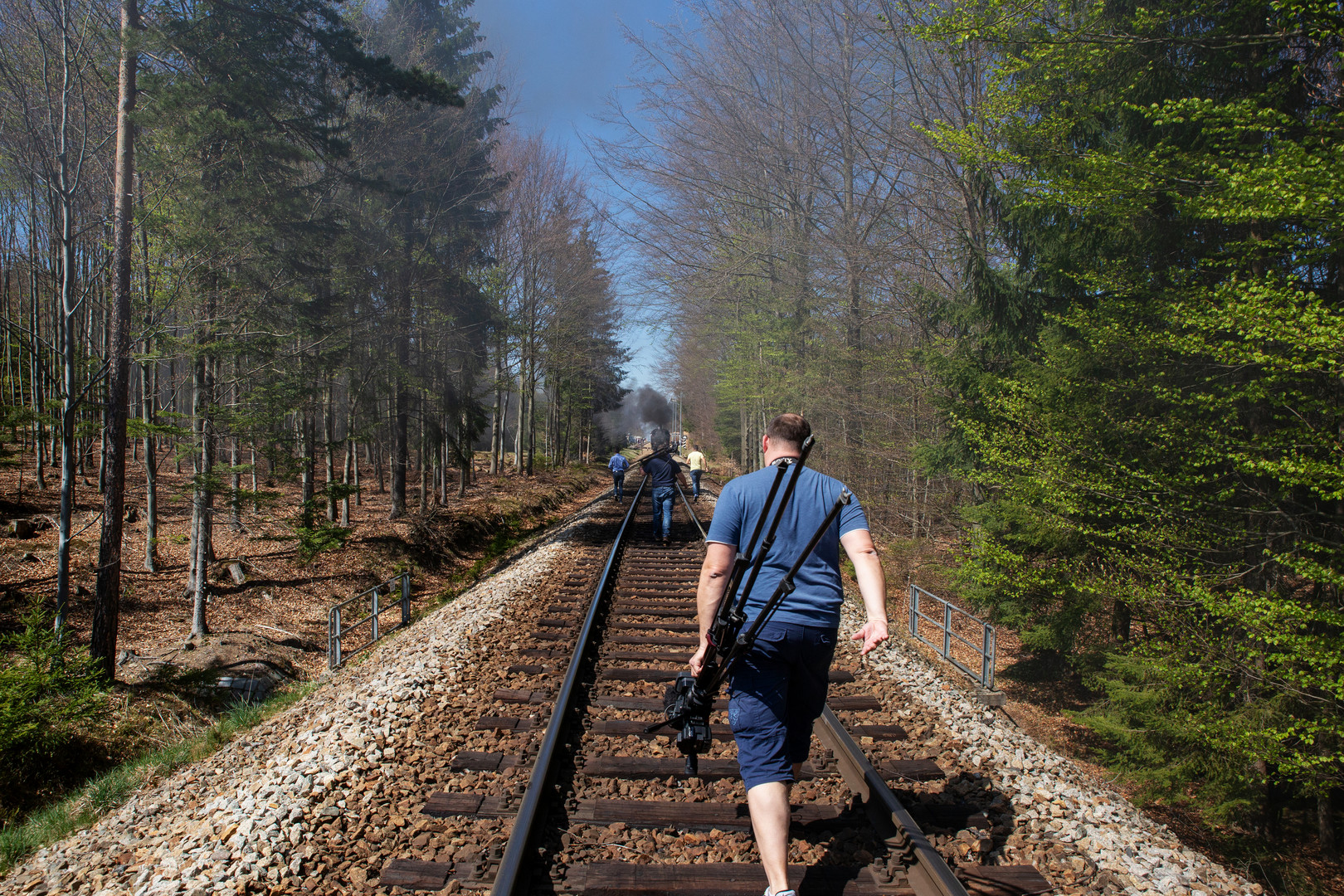 Trainspotter in Bewegung