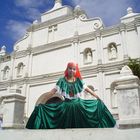 Traje Tipico y La Iglesia Colonial de Panchimalco, El Salvador