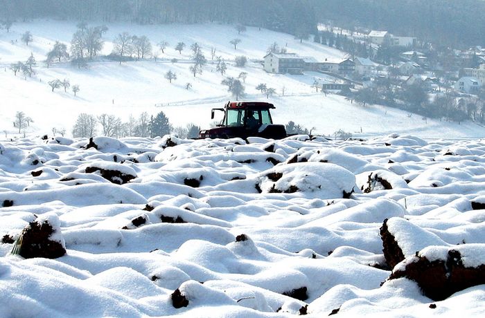 Traktor im Schnee