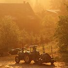 Traktor in der Morgensonne