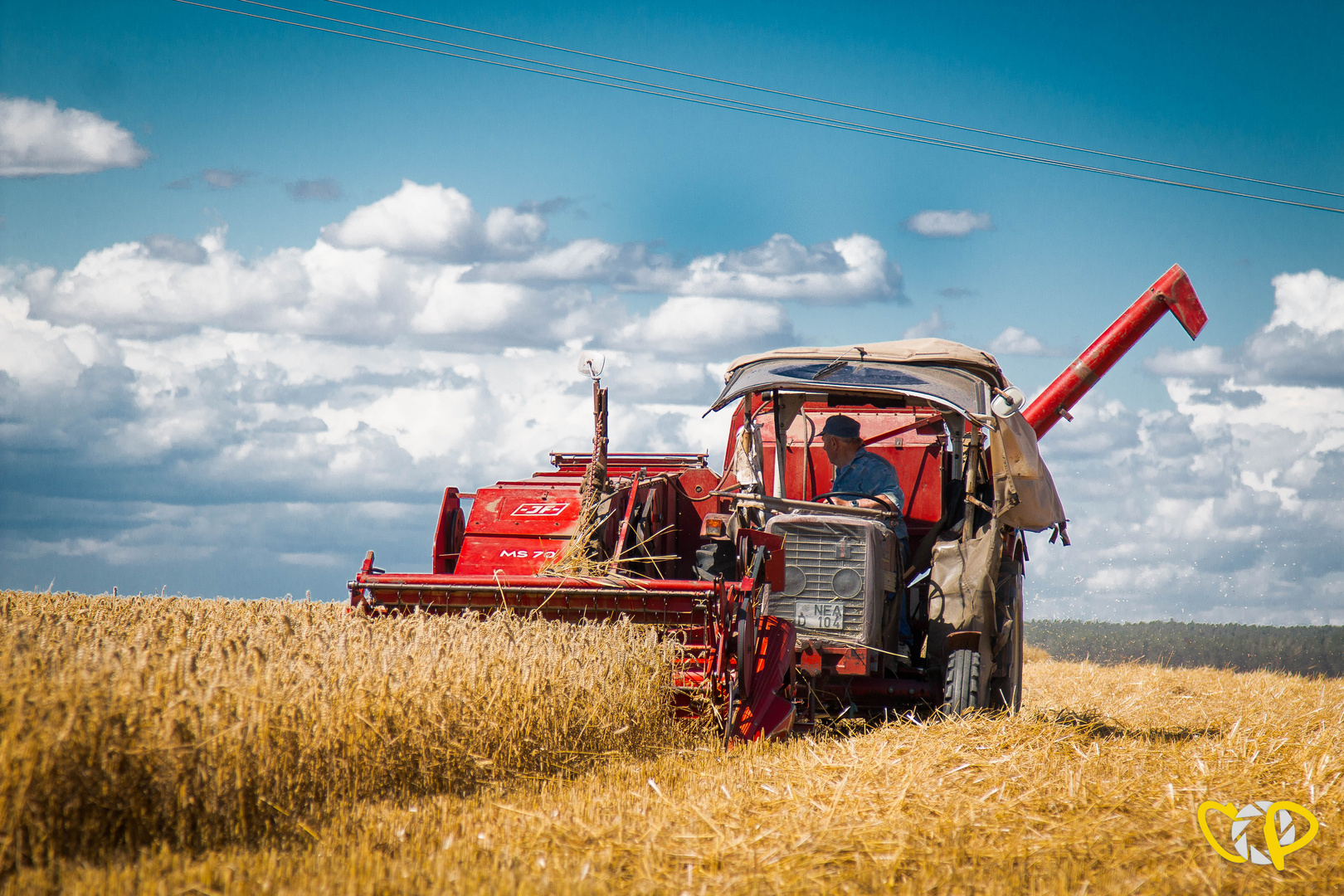 Traktor Mähdreschen Feld