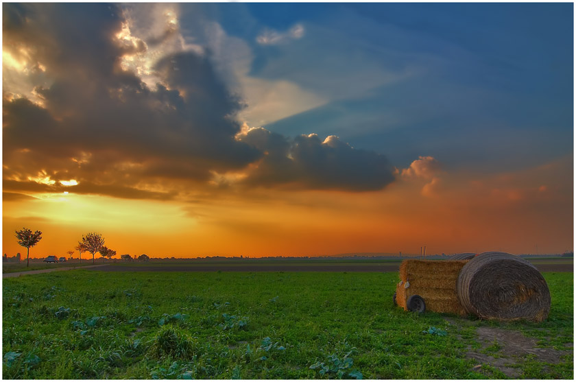 Traktor vs Sonnenuntergang