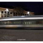 Tram at night