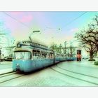 Tram der Linie 36 am Romanplatz in München-Neuhausen