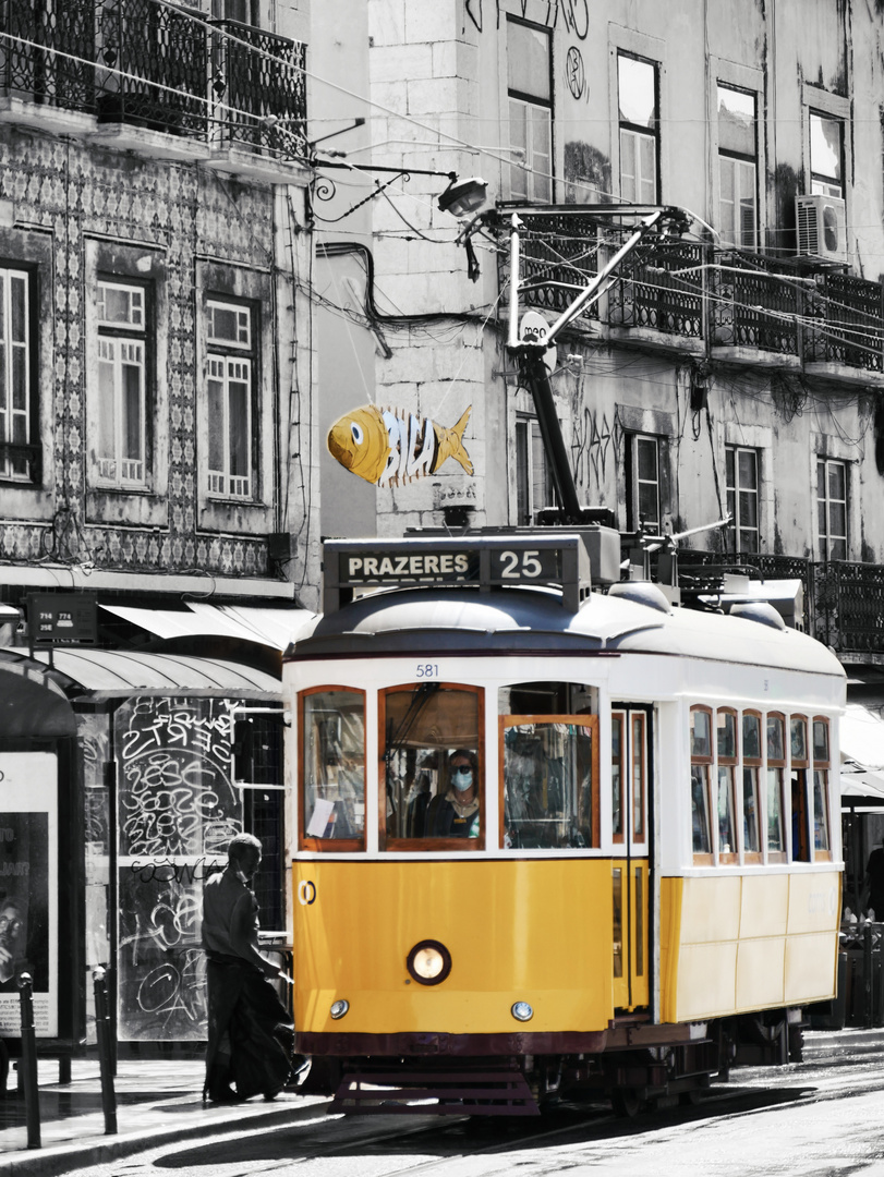 Tram in Lissabon