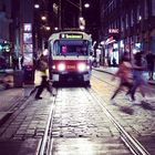 Tram in the station