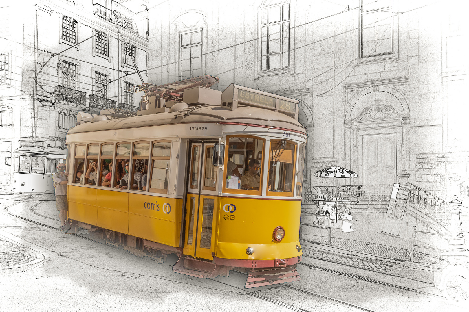 Tram Linie 28 in Lissabon