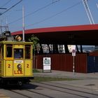 Tram Museum Zürich - LSB 2  vor dem Stadion Letzigrund in Zürich - Altstetten (13. April 2014)