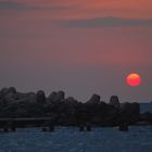 tramonto al faro vecchio di fiumicino (Rm)