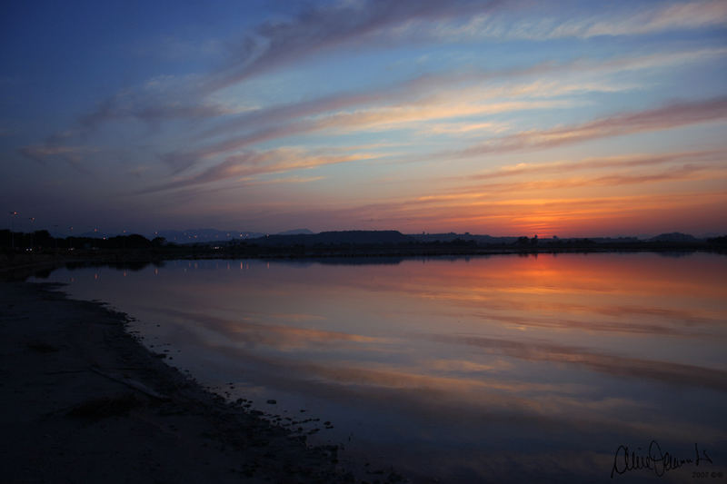 tramonto alle saline