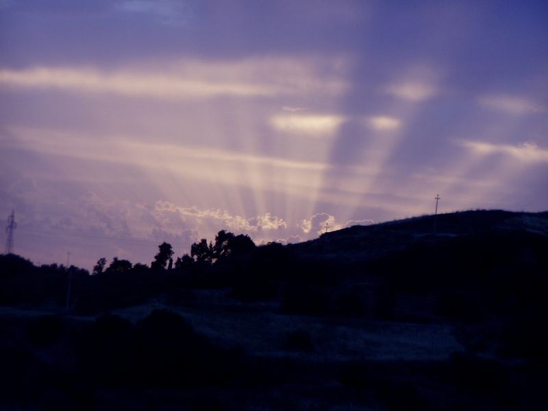 tramonto blu e viola