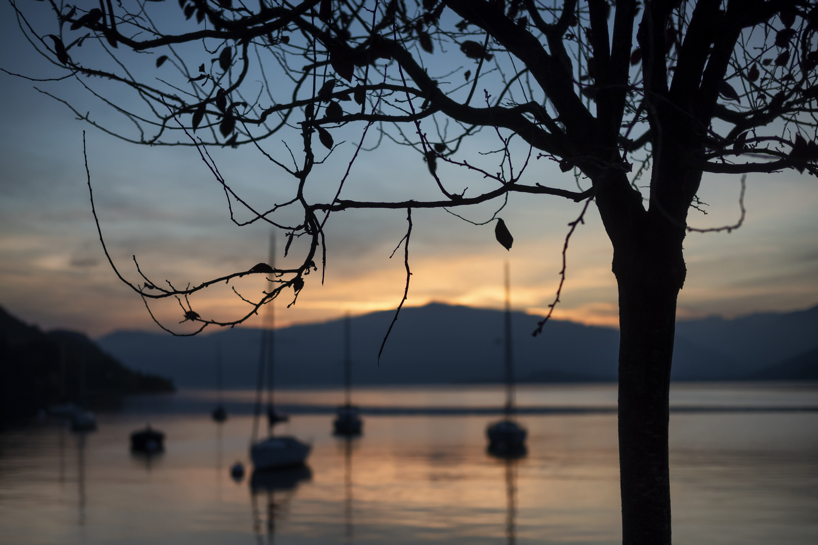 Tramonto dal lungolago