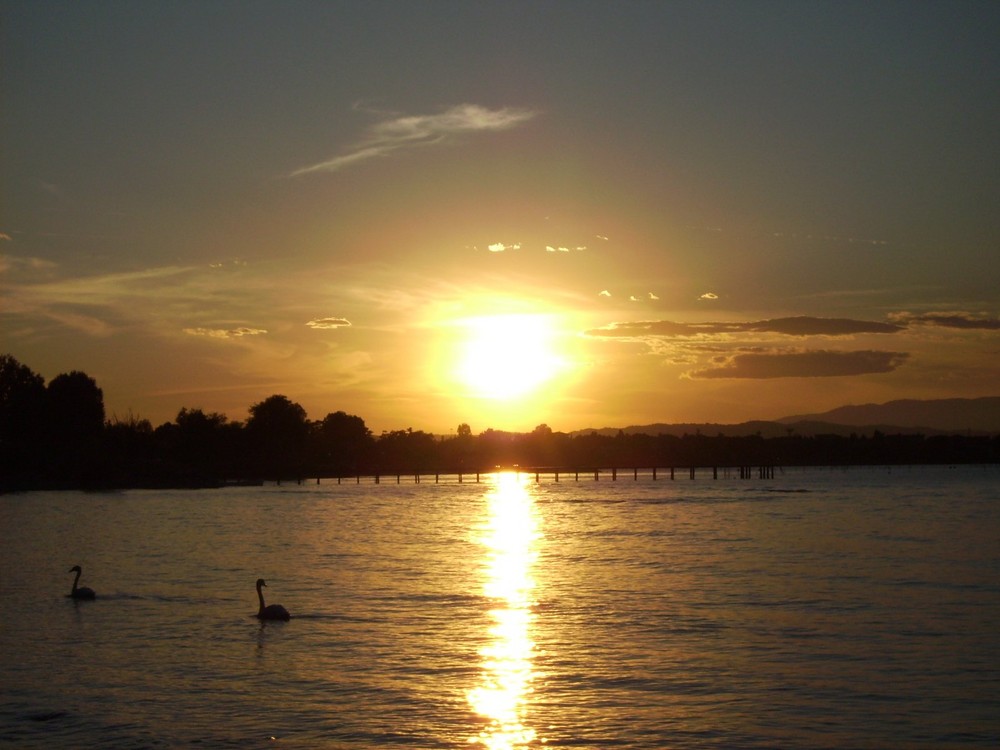 Tramonto del sole, Lago di Garda